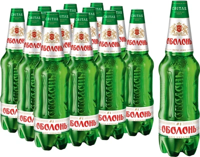 Упаковка пива Оболонь світле фільтроване 4.5% 1.1 л х 12 шт (48201930320791_4820193032079)
