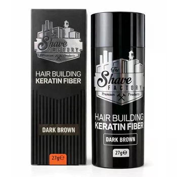 Пудра для маскировки залысин Keratin Fiber темно-коричневая The Shave Factory