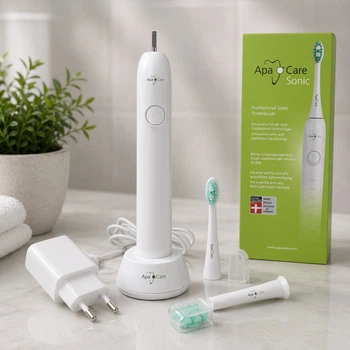 Звуковая зубная щетка ApaCare Sonic Professional (белая) – 35 000 кол/мин, 5 режимов, Германия
