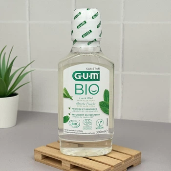Ополіскувач для порожнини рота GUM BIO Fresh Mint органічний з фтором 250 ppm, 300 мл