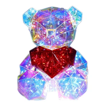 Ночник Love Bear «Мишка с сердцем» 25 см, USB: Светодиодный светильник для романтической атмосферы