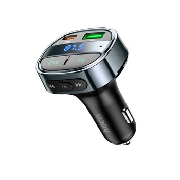 Автомобільний FM трансмітер модулятор HOCO E70 Black 1USB 1PD QC PD30W BT50