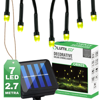 Декоративна сонячна гірлянда Lumiled ORNIS 7 LED-діодів — ефект “світлячків”, тепле світло 3000K, IP44