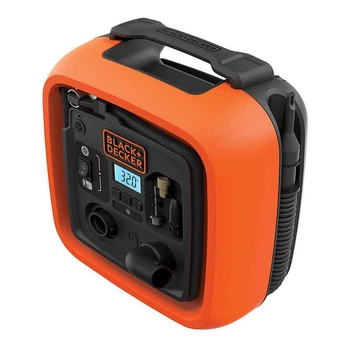Компрессор автомобильный BLACK+DECKER ASI400 Параметры сети 12 В; Макс. давление 11 бар; Дл. каб. питание от прикуривателя 2.9 м