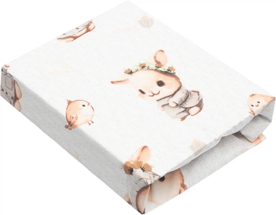 Prześcieradło dziecięce Sensillo Króliczki 60x120 cm Beżowe (5908310398631)
