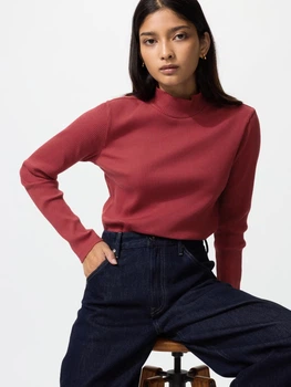 Лонгслів Uniqlo розмір S червоний (17) (479588)