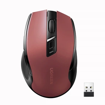 Миша бездротова безшумна UGREEN MU006 Bluetooth + 2.4 ГГц, ергономічна, 6 кнопок, 4000 dpi Red