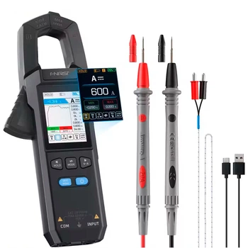 Цифровой клещевой мультиметр FNIRSI DMC-100 TRMS 600A, 10000 отсчетов, для измерения переменного и постоянного тока