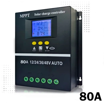 Контроллер заряда солнечной батареи POWLSOJX с Dual USB MPPT 80А и дисплеем