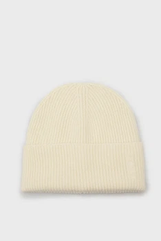 Жіноча біла вовняна шапка WOOL RIBBED BEANIE Gant OS 4910037