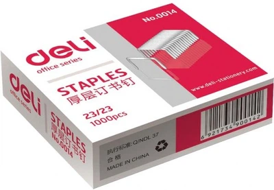 Скобы Deli, №23/23 (1000 шт.), (E0014)