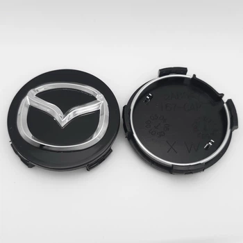 Колпачок заглушка ступицы колеса Mazda 57 мм черный+хром