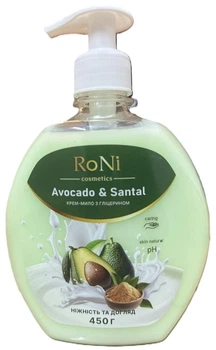 Крем мило TM RoNi Cosmetics Avocado & Santal (з гліцерином) пет-банка 450 гр.