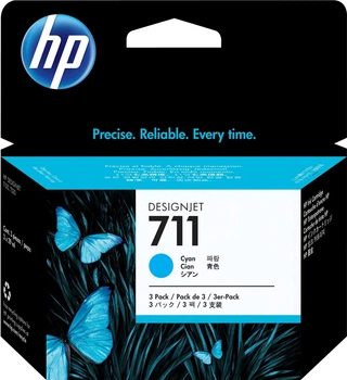 Картридж HP 711 3-pack CZ134A Ink Cartridge Cyan (8861128411718)