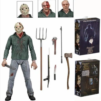 Игровая фигурка Джейсон Вурхиз (Jason Voorhees) 3D коробка Part 3 из фильма «Пятница 13» (Friday The 13th) Супер детализированная коллекционная фигура Сменные руки, голова, предметы Высота 18 см