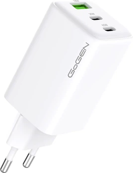 Ładowarka sieciowa GoGEN ACHPDQ365 2x USB-C PD 65W + 20W 1x USB-A 18W White (GOGACHPDQ365W01)