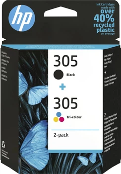 Картридж HP 305 2-Pack Tri-color/Black 6ZD17AE Ink Cartridge Multipack CMY/BK (1951611669690)