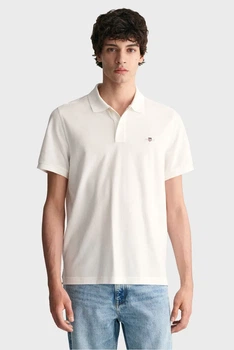 Чоловіче біле поло REG SHIELD SS PIQUE POLO Gant XL 2210