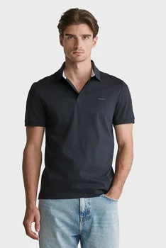 Чоловіче чорне поло MERCERIZED SS POLO Gant L 2014027