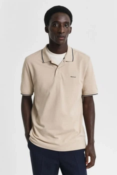 Чоловіче бежеве поло TIPPING SS PIQUE POLO Gant XL 2062034