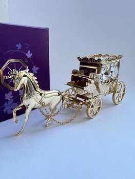 Фигурка с камнями Swarovski Карета с лошадью 13 см 160707