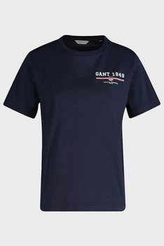 Жіноча темно-синя футболка REG GRAPHIC SS T-SHIRT Gant XS 4201554