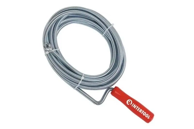 Трос сантехнический канализационный для прочистки канализации Intertool HP-1006 9мм x 5м с наконечником