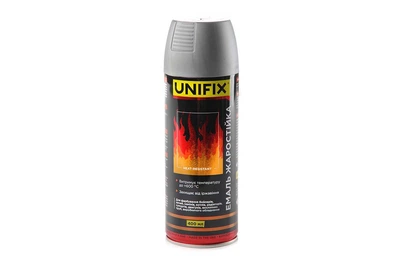 Эмаль жаростойкая в баллончике Unifix 400мл серебро