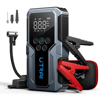 Пусковий автомобільний пристрій Jump Starter UTRAI Jstar 9 1500 А 15000 мАг компресор 150 PSI чорний пластиковий корпус