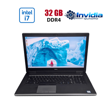 Мобільна робоча станція Dell Precision 7740 / 17.3" (1920x1080) IPS / Intel Core i7-9850H (6 (12) ядра по 2.6 - 4.6 GHz) / 32 GB DDR4 / 512 GB SSD / nVidia Quadro RTX 3000, 6 GB GDDR6, 192-bit / WebCam б/в