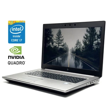 Мобільна робоча станція Б-клас HP ZBook 17 G5 / 17.3" (1920x1080) IPS / Intel Core i7-8850H (6 (12) ядер по 2.6 - 4.3 GHz) / 16 GB DDR4 / 512 GB SSD / nVidia Quadro P4200, 8 GB GDDR5, 256-bit / WebCam / Win 11 б/в