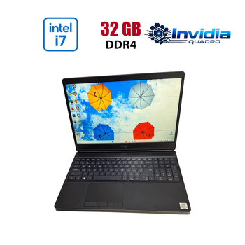 Мобильная рабочая станция Dell Precision 7550 / 15.6" (1920x1080) IPS / Intel Core i7-10875H (8 (16) ядер по 2.3 - 5.1 GHz) / 32 GB DDR4 / 256 GB SSD + 256 GB SSD / nVidia Quadro T1000, 4 GB GDDR5, 128-bit / WebCam б/у