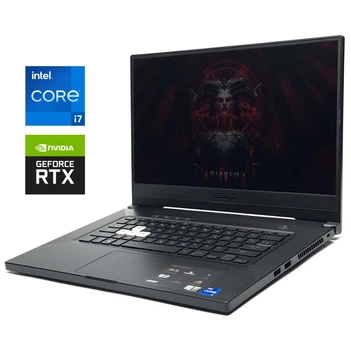 Игровой ноутбук Asus TUF Dash F15 FX516P / 15.6" (1920x1080) IPS / Intel Core i7-11370H (4 (8) ядра по 3.0 - 4.8 GHz) / 16 GB DDR4 / 512 GB SSD / nVidia GeForce RTX 3060, 6 GB GDDR6, 192-bit / WebCam / Win 11 б/у