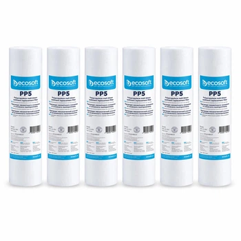 Комплект картридж зі спіненого поліпропілену Ecosoft 2,5"x10" 5 мкм (CPV25105ECO) 6шт.