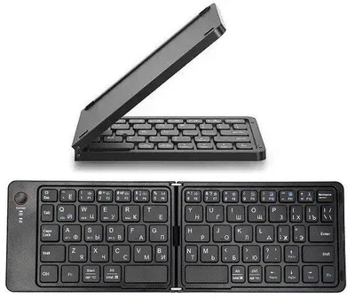 Портативная беспроводная складная мини Bluetooth-клавиатура B028 для Android, IOS, Windows (eng/ru) Black (10480)