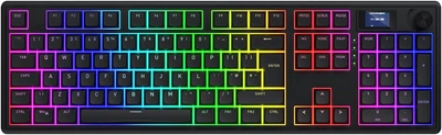 Клавиатура беспроводная Hator Skyfall 100 PRO Aurum Vanila Silent RGB UK-ISO Wireless/Bluetooth/USB Black (HTK4101EU)