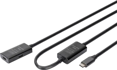 Подовжувач Digitus USB 3.2 Gen1 Active Cable 5G, C/M-C/F, 10 м Чорний (DA-73109)