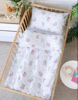 Постельное белье 3в1 в детскую кроватку 120 х 60 см польский хлопок Sleep розовая