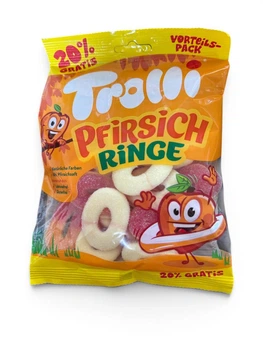 Желейні цукерки Trolli Pfirsich Ringe Персикові кільця 180 г