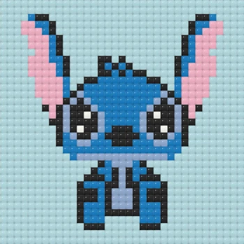 Алмазная мозаика мини "Stitch Стич" ODM0105, 10х10 см