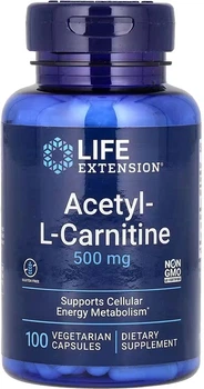 Ацетил L-Карнітин Life Extension Acetyl-L-Carnitine 500 мг 100 капсул (737870152415)