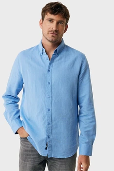 Чоловіча блакитна лляна сорочка CALEB Basic linen shirt Mexx M MF007200151M