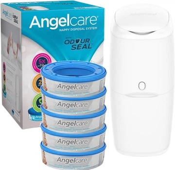 Контейнер для підгузків + 5 замінних вкладишів Angelcare Classic білий (5902335100781)