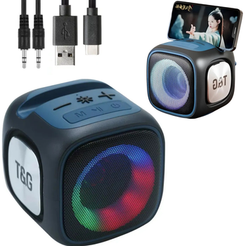 Bluetooth колонка с RGB подсветкой подставкой для телефона от USB (см11921)