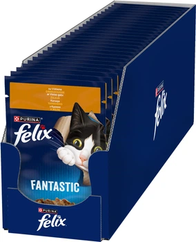 Упаковка влажного корма для котов Purina Felix Fantastic с курицей в желе 26 шт по 85 г (7613039788103)