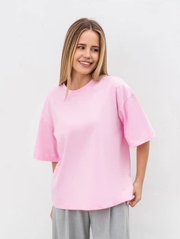 Футболка из плотного 100% хлопка «Бейсик» ROMASHKA Розовый, One size Petite, 19313