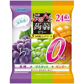 ORIHIRO Purunto Konjac Jelly безкалорійне конняку-желе (виноград Кьохо, мускат, манго), 432 г