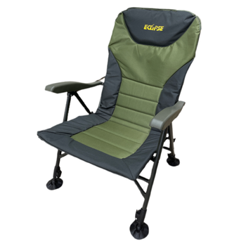 Кресло карповое Eclipse Comfort XL 1010 складное с подлокотниками и регулировкой наклона 4 ноги регулируются Зеленое