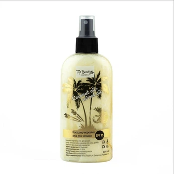 Кокосово-морковное масло для загара тела Top Beauty Coconut Carrot Oil SPF 15 с шиммером 200 мл