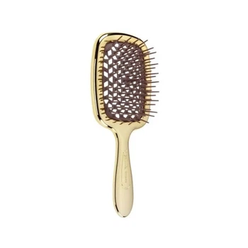 Гребінець для волосся Janeke Superbrush small luxe золотий з коричневим